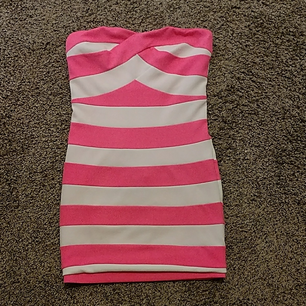 Pink and white bandage dress!